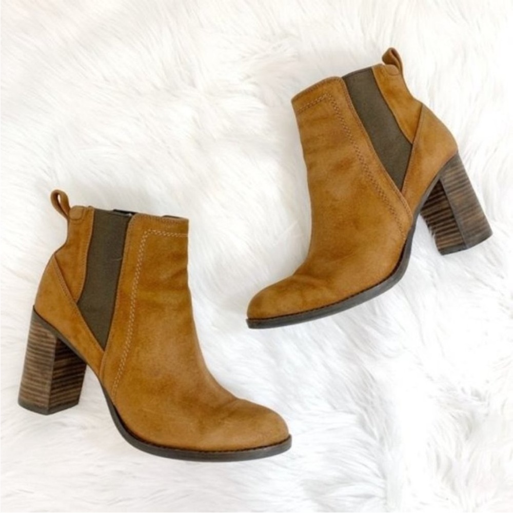 Franco Sarto Odette Cognac Suede Ankle Bootie